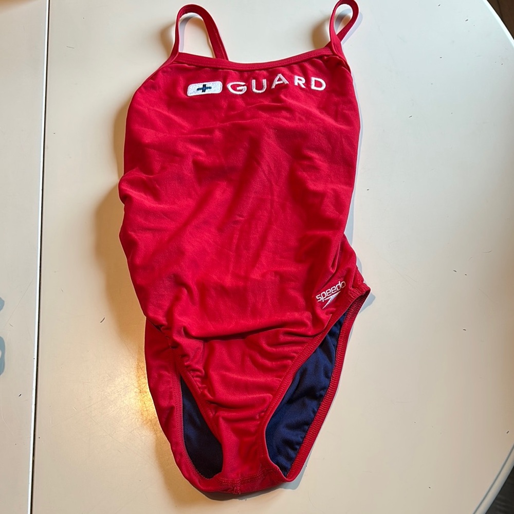 Speedo Red Lifeguard One Piece Swimsuit